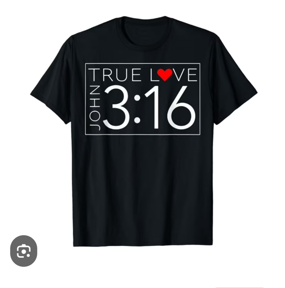 Black Graphic T-Shirt John 3:16